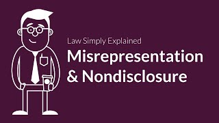 Misrepresentation and Nondisclosure  Contracts  Defenses amp Excuses [upl. by Markus]