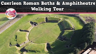 CAERLEON ROMAN BATHS amp AMPHITHEATRE WALES  Walking Tour  Pinned on Places [upl. by Rachaba]