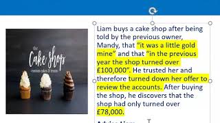 How to apply misrepresentation Liam cupcake scenario [upl. by Conte]