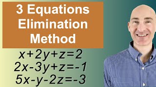 Solving Systems of 3 Equations Elimination [upl. by Enaitsirk740]