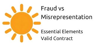 Fraud vs Misrepresentation  Other Essential Elements of a Valid Contract  CA CPT  CS amp CMA [upl. by Vahe]